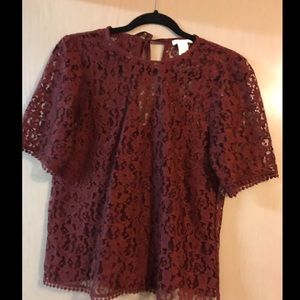 Burgundy lace top